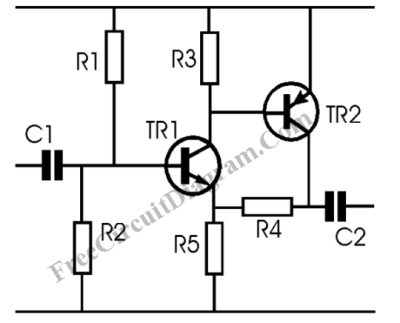 Feedback Amplifier Using Transistors – Electronic Circuit Diagram
